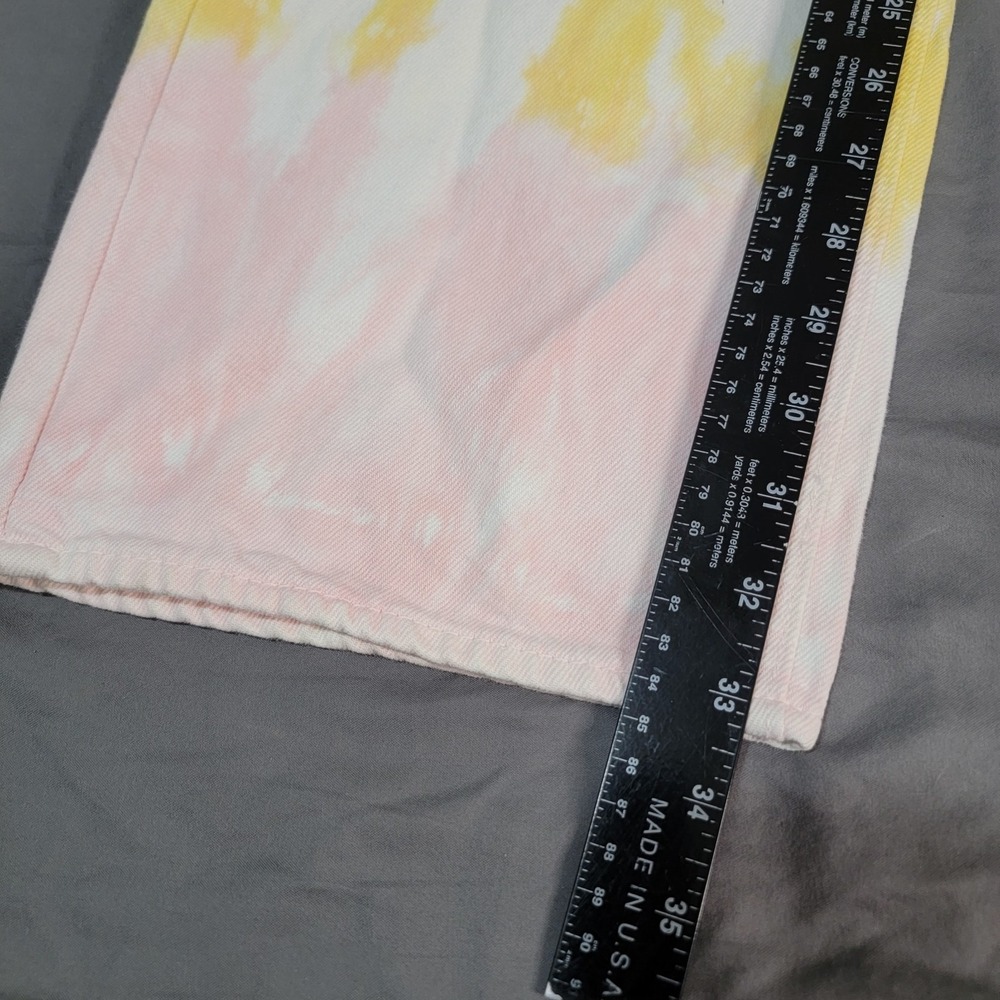 Levis 501 Jeans Men 38x34 Multicolor Tie Dye Straight Leg Button Fly Colorful 93 - Picture 7 of 11